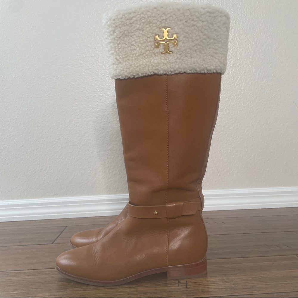 Tory Burch boots Shearling Leather Everly boots tall knee high boots luxury boot - Picture 5 of 16